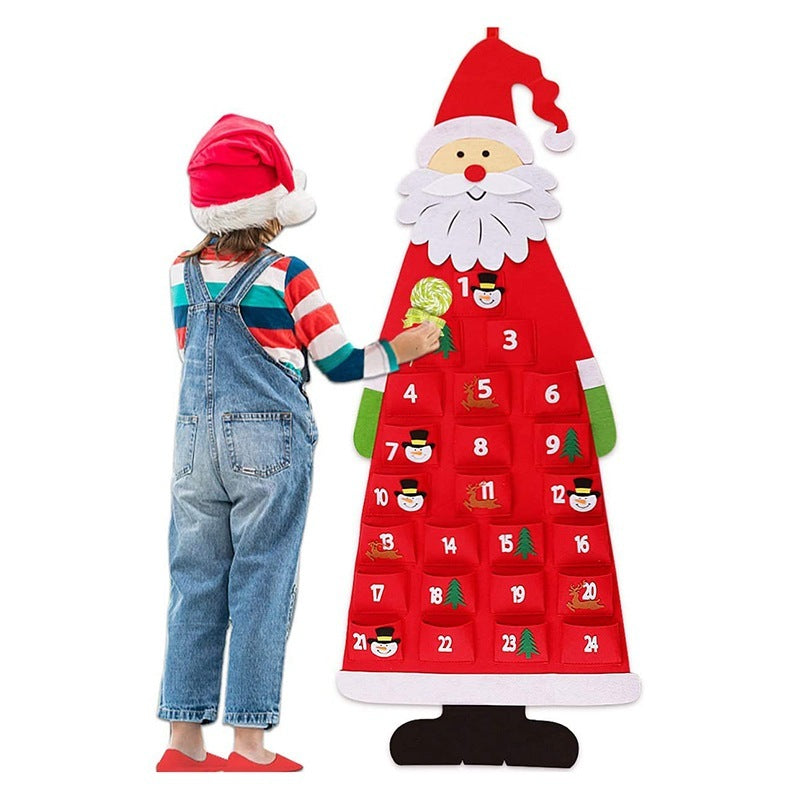 Advent Calendar Fabric Christmas Hanging Pendant Santa Claus Felt Ornaments DIY Advent Calendars Christma Decoration Christmas Advent Calendar Fabric Christmas Hanging Pendant Santa Claus Felt Ornaments DIY Advent Calendars Christma Decoration Christmas